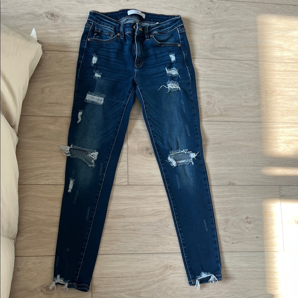 KanCan Dark Blue Distressed Skinny Jeans